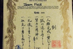 My Black Belt Certificate from the Toyakwai Karate Association