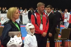 Waiting to go on with her Sensei